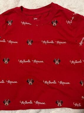 Disney Red Minnie Mouse All-Over Print Short Sleeve Tee